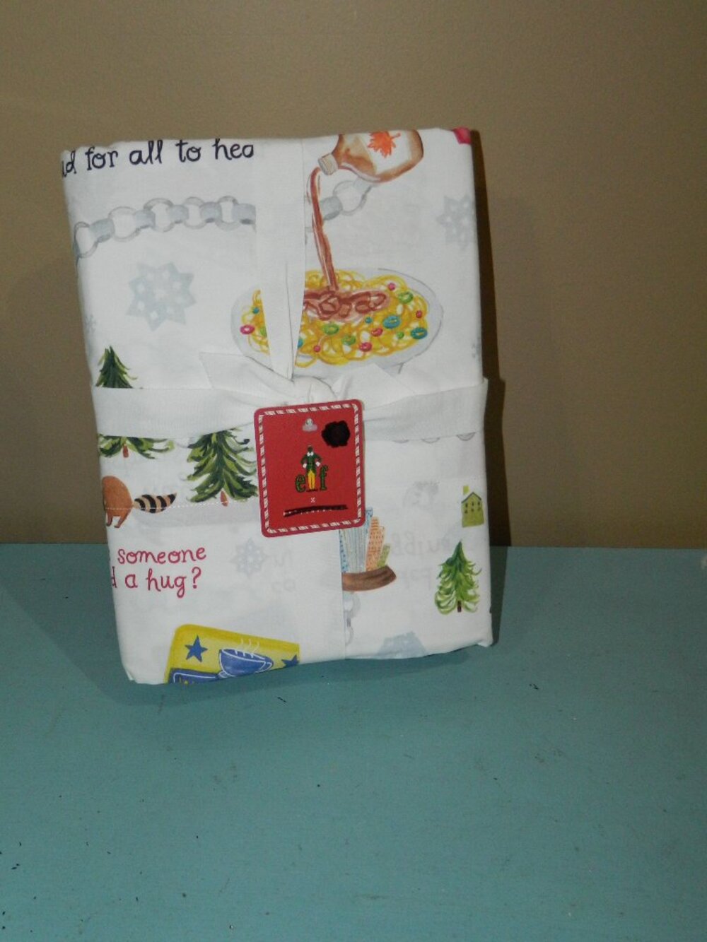 Pottery Barn 4 Piece ELF Buddy Sheet Set QUEEN SIZE Christmas Bedding Set NWT